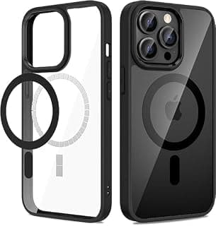 Case Compatible with iPhone 12/iPhone 12 Pro Magnetic Clear Case Compatible with MagSafe – Full Camera Protection – Shock and Scratch Resistant – Slim and Lightweight Design_Black