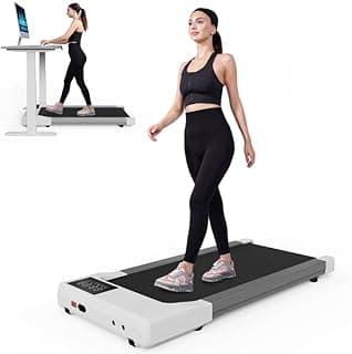 MJWW Walking Pad Treadmill with 5% Incline，Foldable Under Desk Treadmills for Home/Office, Max 6/12km/h, 136kg Capacity, Smart Walking Machine with APP & Remote Control, 12 HIIT Programs