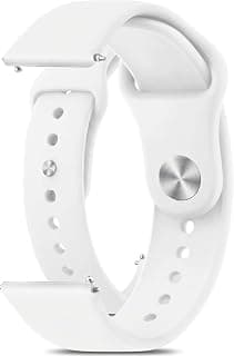 2-Pack 22mm Silicone QuickFit Replacement Watch Straps with Stainless Steel Button for Amazfit Bip 5 Unity, for Women Men - White