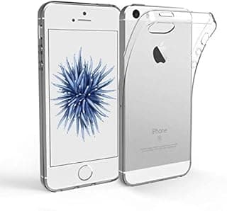 جراب ابل ايفون 5S شفاف كريستال مضاد للصدمات 1.5 مم TPU مع حماية للحواف الأمامية، جراب نحيف مقاوم للصدمات