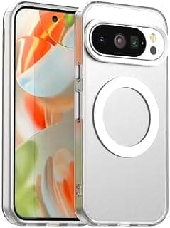 Case for (Compatible with For Google Pixel 10 Pro XL) Magnetic Charging, Ultra Thin Shockproof Matte Hard PC Mobile Phone Case, Translucent Soft Silicone TPU Bumper Protective Case (White)