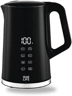 Digital Electric Kettle, 1.7L, Double Wall Stainless Steel, LED Display, Temperature Control, Black