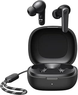 جراب سيليكون من Fekra لسماعة Anker Soundcore R50i / P20i / P25i - جراب حماية محمول مع ميدالية - أسود