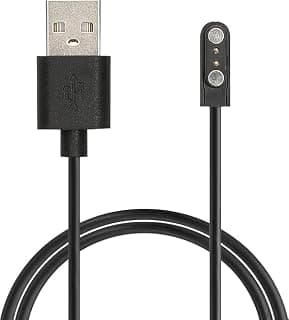 كابل شاحن USB متوافق مع Mibro T2 / A2 / C3 / GS Pro - كابل شحن بديل للساعة الذكية ومتعقب اللياقة البدنية - أسود