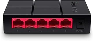 5 منافذ 10/100/1000 ميجابت في الثانية محول شبكة إيثرنت MS105G من ميركوسيس | ار جيه 45 | التوصيل والتشغيل
