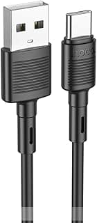 كابل شحن ونقل بيانات فيكتوري من هوكو قابس USB نوع إيه إلى سي متوافق مع سامسونج وهواوي وشاومي وأوبو أسود 3 أمبير - 1 متر X83