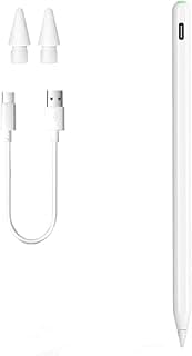 EFaith Stylus for iPad Apple Pencil (3nd Generation) with Wireless Magnetic Charging Pen/Shortcut/Tilt/Palm Reject Stylus for 2018-2023 iPad Pro/Air/Mini (White)