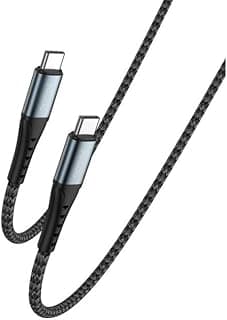 Vvolt USB C to USB C Cable 60W (1.2m) CA66 with Auto Disconnect, PD Fast Charging, Nylon Braided Design, Compatible with MacBook, iPad Pro, Samsung and Other Type-C Devices