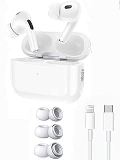 Wireless Earbuds Pro 2 Bluetooth Earphones with Touch Control, Noise Cancelling, Charging Case (White)