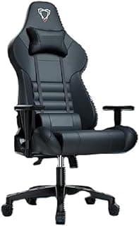 Modern Future Gaming Chair, Racing Style Office Chair with Adjustable Armrests, PU Leather, Lumbar Support (Black)