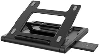 حامل لابتوب متعدد الوظائف مع قاعدة توصيل (Docking Station) بمنفذ Type-C وشاحن لاسلكي