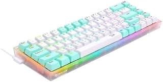 كيبورد ريد دراجون USB موديل K631 كاستور مع إضاءة RGB و تبديل سريع و كابل قابل للفصل متعدد الألوان متوافق مع PC و لابتوب بالإنجليزية