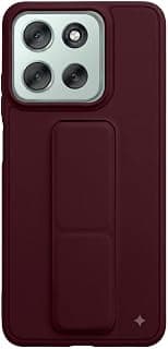 Back Cover Stand Case Moto G56 Magnetic Car Holder Soft Silicone Horizontal & Vertical Kickstand Cover Wrist Strap Full protection Anti Fingerprint Case (Wine Red)