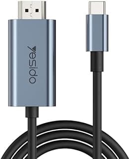 كابل HM10 من V Volt: وصلة USB-C إلى HDMI بدقة 4K، بطول 200 سم، تصميم مجدول متين، متوافق مع الحواسيب والشاشات العالية الدقة