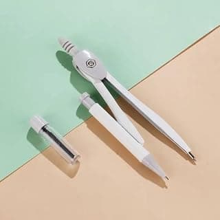 Metal Drawing Compass with Pencil Lead Refills and Storage Case | Includes Lead Refills, Clear Storage Case, Precision Metal Tips, Circle Drawing Tool, Student Geometry Set