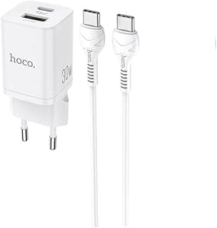 طقم شاحن N13 برايت بتقنية الشحن السريع 3.0 وتوصيل الطاقة بقدرة 30W (من منفذ USB نوع C إلى منفذ USB نوع C) (فيشة بريطانية) من هوكو