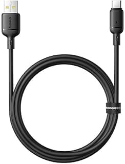 باسيوس كابل شحن سريع من النوع ايه الى USB-C بطول 1 متر (لون اسود كلستر)