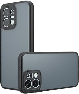 جراب حماية مقاوم للصدمات بظهر صلب PC وإطار TPU ناعم، نحيف ومقاوم للاصفرار متوافق مع Oppo A6 Pro (أسود)
