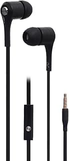 D3 Wired Heavy Bass Stereo Sound Earphones With Microphone And Controller Button Pure And Dynamic Speaker Clarity In Calls Fits Various Smart Devices 3.5 mm Audio Pin - Black