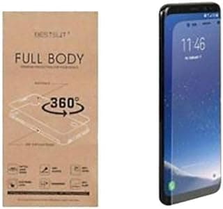 واقي شاشة جيلاتين أمامي وخلفي بتغطية كاملة 360 درجة لسامسونج Galaxy S9 - شفاف
