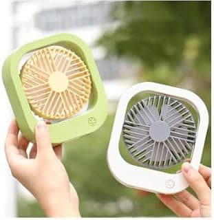 Portable Mini Desk Fan, Stylish Square Design, Multiple Colors, Suitable For Home And Office, Quiet And Light, 2 Pieces