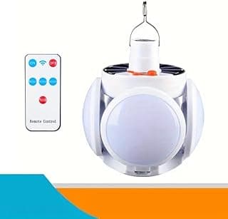 مصباح LED قابل للتعديل يعمل بالطاقة الشمسية - مصباح خيمة محمول وقابل لإعادة الشحن مع خطاف تعليق، زاوية شعاع واسعة 90 درجة، مثالي للتخييم وصيد الأسماك وأعمال الطوارئ - مادة ABS متينة، هدية مثالي