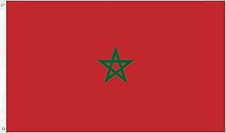 علم دولة المغرب الوطني من البوليستر، راية كبيرة مقاومة للبهتان والأشعة فوق البنفسجية مع 2 عروة تثبيت نحاسية، أعلام المغرب للدعم الرياضي الوطني من اوكولي، مقاس 90 سم × 1.50 م
