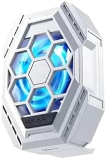 START DY69 Mobile Phone Cooling Fan, 5V, Hexagon Design with Blue LED, White