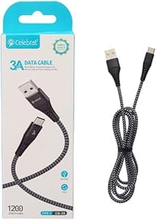 CB-28 Portable USB To Type-C Fast Charge And Data Transmission Cable With Flat wire Design And Practical Fits Mobile Phone 3A /1200mm - Black