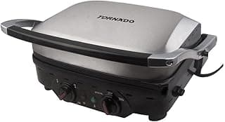 Electric Grill 1800 Watt, Grill Opening 180 Degree, 4 Power Levels, Maximum Temperature 220 ْC Black x Stainless TCOOK-1800