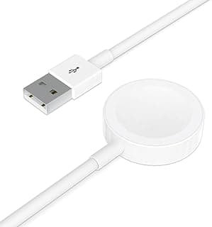 شاحن ساعة ابل، كابل شحن مغناطيسي لاسلكي، سلك شحن USB محمول متوافق مع ابل Watch Series 9/8/7/6/5/4/3/2/1/Ultra 2/Ultra/SE (1 متر)