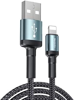 يسيدو CA74I كابل شحن ونقل بيانات USB إلى Lightning - طول 1.2 متر، مغطى بالنايلون مع رؤوس متينة من سبائك الألومنيوم