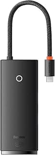 هب لايت سيريس 6 منافذ Type-C (من Type-C إلى HDMI + عدد 2 USB 3.0 + بيانات Type-C + منفذ SD/TF) أسود