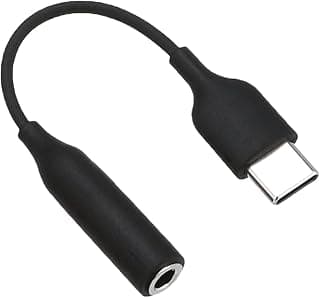 محول USB-C إلى مقبس سماعة رأس 3.5 ملم متوافق مع هواتفiPhone 15 وسامسونج وiPad Pro وماك بوك والمزيد محول صوت سماعة رأس تايب سي الى ايه يو اكس (اسود)