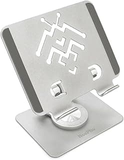 NeePho|NP-T2 Adjustable Aluminum Phone & Tablet Stand|Foldable Desktop Holder with Anti-Slip Pads|360° Rotation Base|Compatible with iPhone, iPad, Samsung & More