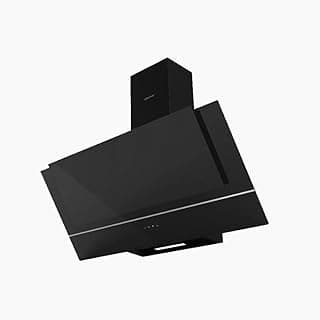 Ecomatic Decorative Inclined Hood 90cm 1000 m3/h Crystal Black, 5 speeds, Italian motor, Digital Touch, Timer, LED lighting - carbon filters, H9110ZTS