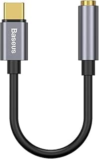 محول Baseus من Type-C ذكر إلى 3.5mm أنثى L54 رمادي غامق