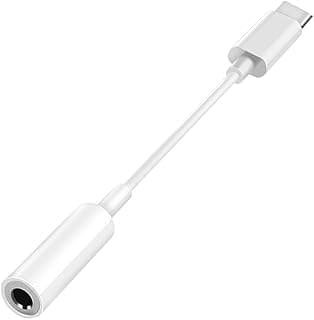 محول كابل سماعة أذن ي بي USB نوع سي (أبيض، 3.5 ملم)