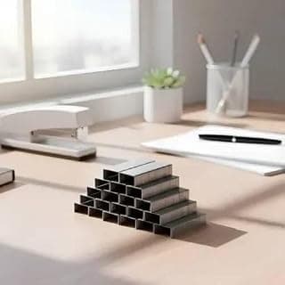 Staples for Stapler, White, Large Box Set of 5 Small Boxes | Office Use, Standard Size, Steel Staples, Bulk Pack, Smooth Fastening