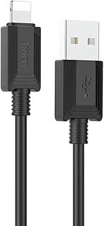 X73 - كابل للشحن ونقل البيانات (2.4 أمبير - 1 متر)، منفذ USB-A إلى Lightning، متوافق مع ابل ايفون وايباد وايربودز - أسود