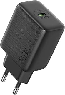 شاحن من أورايمو بمنفذ USB متوافق مع الهواتف الذكية USB-C بمنفذ واحد بقوة 45 واط مع شحن سريع وتقنية GaN وتصميم مدمج