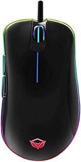 ماوس العاب GM19 بالوان RGB من ميشن (6400 نقطة لكل بوصة) للكمبيوتر واللاب توب، لون اسود، USB