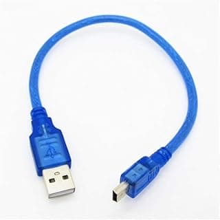 كابل محول USB - نوع ايه انثى الى USB ميني 5 دبابيس ذكر - كابل شحن وبيانات للاجهزة مثل وحدات التحكم في الالعاب والكاميرات ونظام تحديد المواقع - دعم او تي جي - ازرق