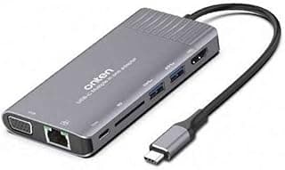 قاعدة شحن OTN-95117 من اون تن - نوع سي متعددة الوظائف - ايثرنت فيجا بطاقة اس دي منافذ USB 3 منفذ HDMI متعدد الألوان