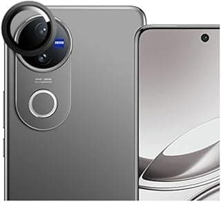Camera Lens Protector for Vivo V50/ V50 Pro, 9H Tempered Glass & Ultra-Thin Aluminum Alloy Lens Screen Protective, case friendly Cover for vivo v50 pro/ v50 (black)