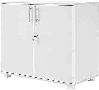 Panana 2 Door Wood File Cabinet With Lock, Office Storage Cupboard Lateral Filing Cabinet Organizer For Home Office (White)