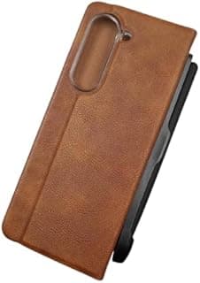 Leather Case, Shockproof, Anti-Scratch, Flip Cover with Attractive and Stylish Design, Perfect Protection for Your Device Compatible with Samsung Galaxy Z Fold 6 (Brown)