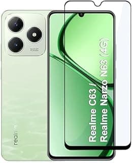 واقي شاشة زجاجي مقوى لهاتف Realme C63، شفاف