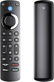 ريموت كنترول لمعظم شاشات أمازون الذكية بخاصية الصوت مع 4 أزرار اختصار لـ Prime Video/Netflix/Disney+/Hulu