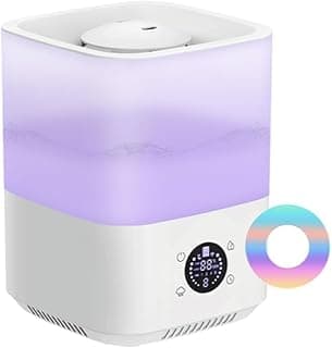 Smart Air Humidifier for Bedroom Home Large Room, 4L Top Fill Water with Essential Oil Diffuser, 3 Fog Levels, 45%-90% Humidity, 12H Timer, IR/Touch/APP Control, Sleep Mode with Night Light